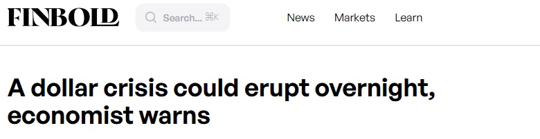 经济学家警告:美元危机或在一夜之间爆发!黄金和白银价格拉响警报