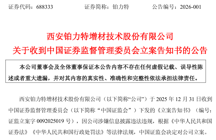 突发!300500、688333,被证监会立案