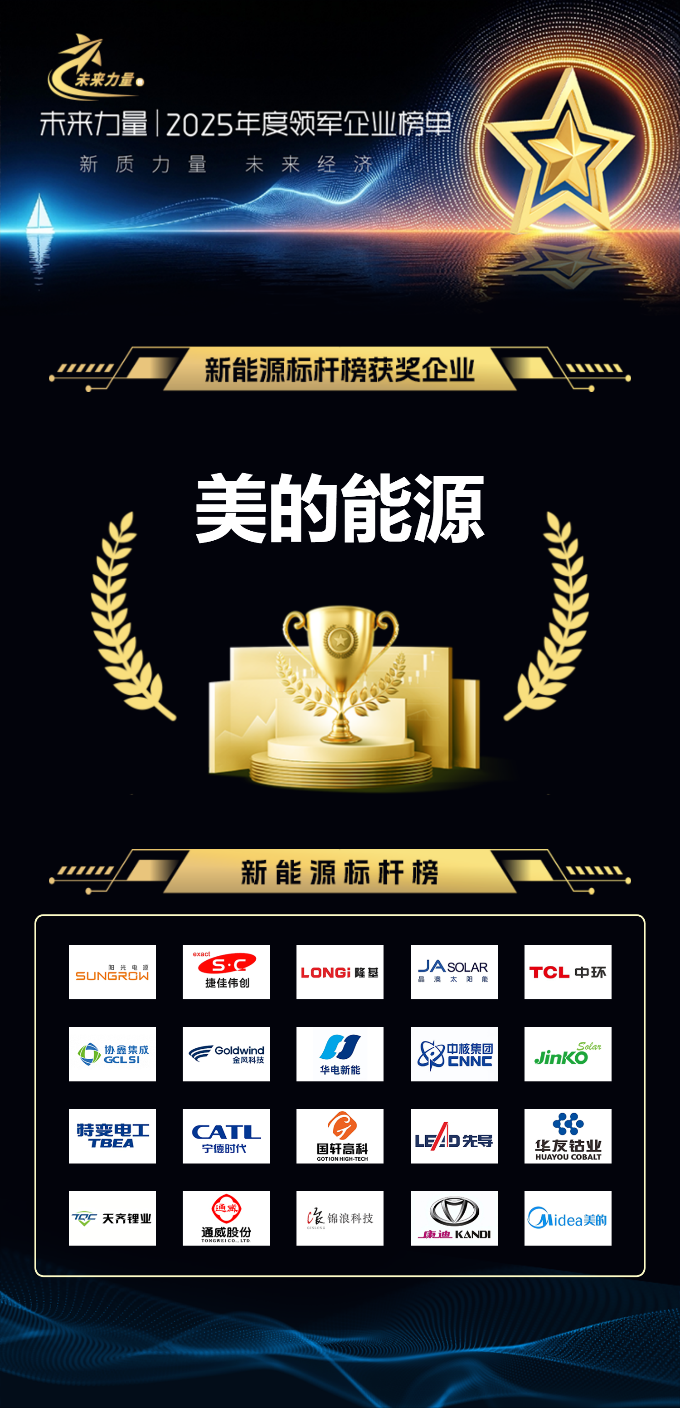 美的能源入选“未来力量”新能源标杆榜，以全链路解决方案引领绿色能源转型