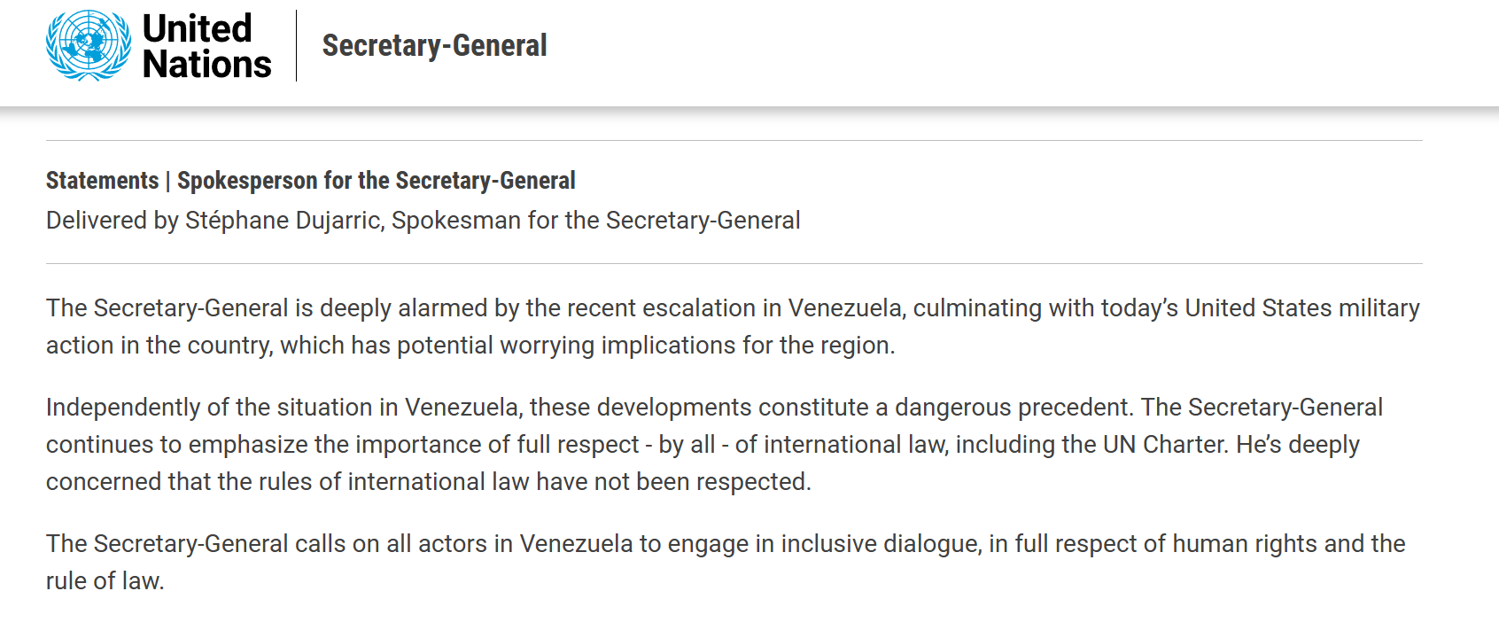 美国悍然对委内瑞拉动武 国际社会纷纷发声谴责