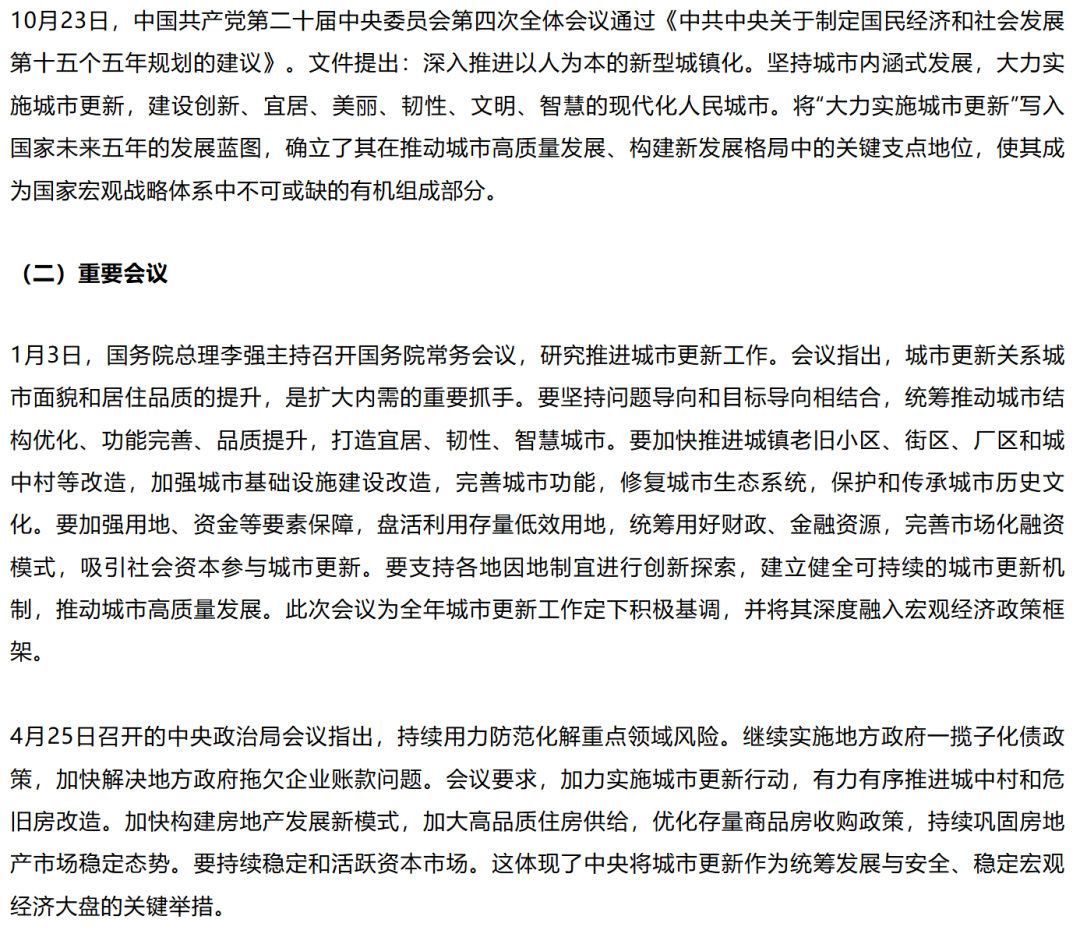 2025年城市更新政策汇编（中央层面+地方层面）