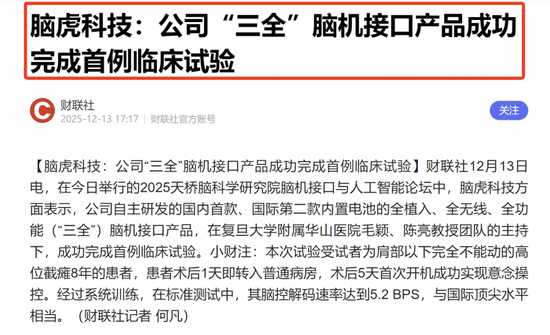 脑机接口概念股持续上演涨停潮：关注该板块低位潜力品种